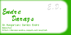 endre darazs business card